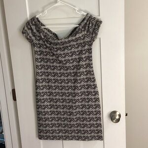 Xhilaration Black and White Zigzag Mini Dress